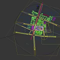 Aerial Planning View of Construction Site With Cranes Excavators and High Rise Buildings