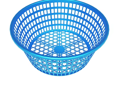 Blue Lightweight Plastic Hollow Design Storage Basket For Home Organizing 3d model