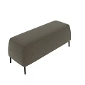 Light Gray Textured Upholstered Sofa Bench With Modern Black Legs Design