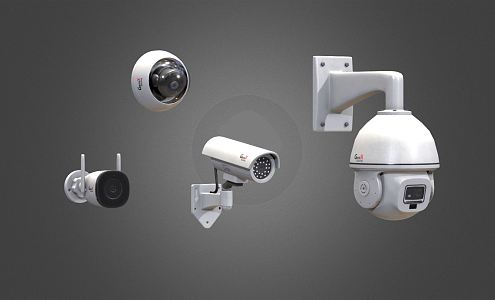 Modern surveillance cameras 3d model