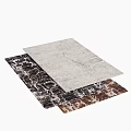 Square Rugs with Marble Texture in Grey Black and Brown Tones