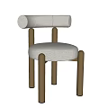Modern Beige Padded Dining Chair With Metal Legs And Comfortable Design