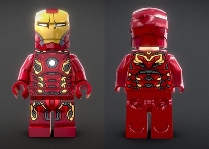 Toy Handset Lego Blocks Figurine Iron Man Toy 3d model