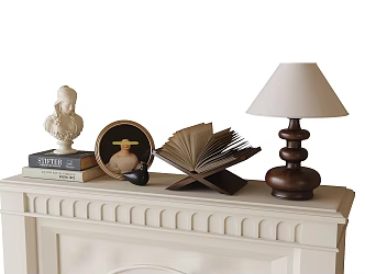 French ornaments combined table lamp 3d model