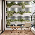 Modern Balcony Home Balcony Landscape Leisure Balcony 3d model