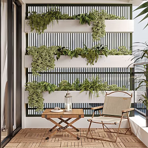 Modern Balcony Home Balcony Landscape Leisure Balcony 3d model