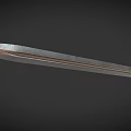 Medieval Sword With Silver Blade Brown Handle And Crossguard Design