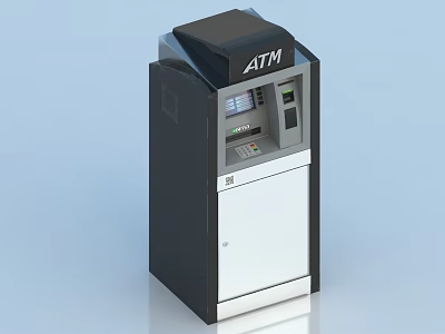 Modern ATM Public Facility With Display Screen Keypad And Card Slot 3d model