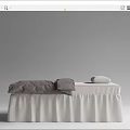 Comfortable Massage Bed With Gray Bed Sheet And White Skirt Design 3d model