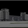 Modern Office Buildings With Glass Facades Landscaping And Parked Cars In Urban Surroundings