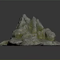 Natural Stacked Stone Rock Formation With Rough Surface And Gray Texture