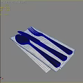 Modern Stainless Steel Cutlery Set With Knife Fork Spoon And Napkin