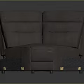 Modern Gray Two Seater Corner Sofa with Golden Legs and Comfortable Upholstery