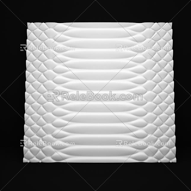 Three-dimensional wall wall trim panel 3d model