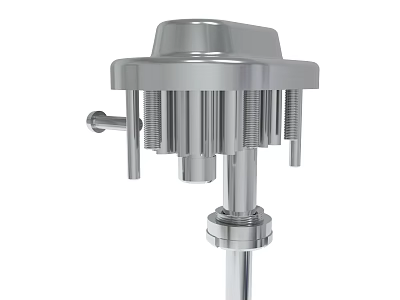 Stainless Steel Industrial Mechanical Component With Cylindrical Design Multiple Bolts And Shaft Structure 3d model