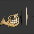 Golden Household Decorative Ornaments With Round Plate Trumpet And Horn Shapes