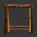 Foldable Wooden Stool With Handwoven Wicker Seat And Natural Craft Design