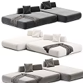 Modern Sectional Sofa With Modular Design Multiple Color Options Soft Cushions And Blankets 3d model