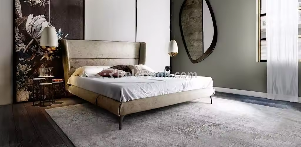 Background double bed 3d model