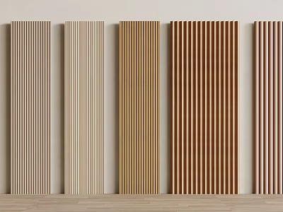 Modern Console Table Design With Vertical Slats And Various Wooden Finishes For Living Room Decor 3d model