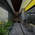 Modern Auto Detailing Shop Interior With Display Cars And Lighting Fixtures