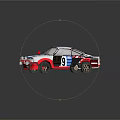 White Blue Striped Model Race Car With Number 49 And Red Accents