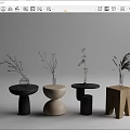 Modern Side Table Log Corner Table Combination 3d model