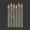 Wooden Pencils With Yellow Tips Natural Texture And Cylindrical Shape Arranged In Row