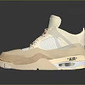 Beige Light Brown Sneakers With Mesh Upper Lace Up AIR Logo White Sole Triangular Accent