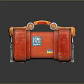 Red Hardware Toolbox With Orange Handle And Wheels For Tools Storage 3d model