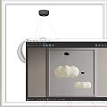 Two Cloud Shaped White Chandeliers With Black Base Against Gray Background