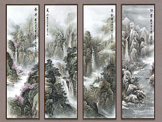 New Chinese Landscape Painting Decorative Painting 3d model