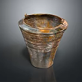 Antique Metal Vessel With Intricate Decorative Patterns Bronze Color Vintage Design