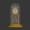 Antique Mantel Clock With Glass Dome Cover And Golden Base Stand