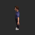 Male Game and Movie Character With Blue Polka Dot Shirt Sunglasses and White Shoes