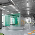 HOPSCOTCH Modern Fitness Gym With Equipment Green Orange Decor And Open Space Design