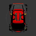 Red And Black Off Road Vehicle With Yellow Accents Roof Rack And Futuristic Design