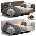 Modern Kids Bed With Soft Mattress Multiple Pillows And Cozy Blanket Design