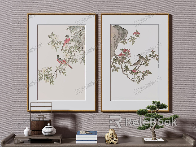 New Chinese Plant Painting Decorative Painting model