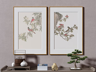 New Chinese Plant Painting Decorative Painting 3d model