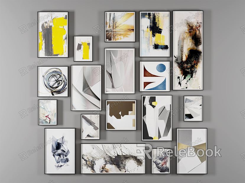 Nordic abstract painting decorative painting combination model