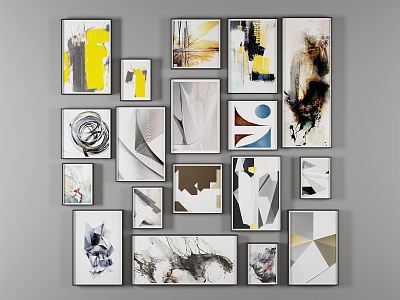 Nordic abstract painting decorative painting combination model