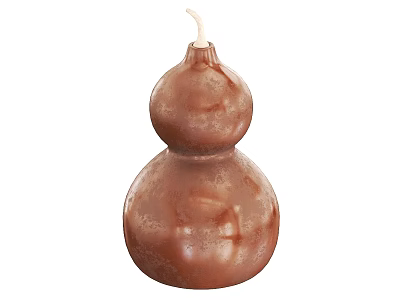 Brown Gourd Shaped Candle as Daily Life Item with Natural Texture 3d model