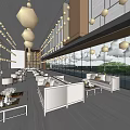 Modern Sales Office Interior With Spacious Layout White Sofas Glass Windows And Outdoor Tree View