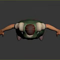 3D Game Movie Character With Red Hair Green Dress And White Apron Design