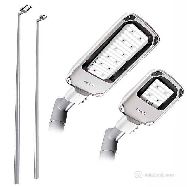 Modern LED Outdoor Street Lights With Durable Pole And High Brightness Design 3d model 