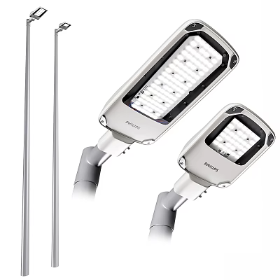 Modern LED Outdoor Street Lights With Durable Pole And High Brightness Design 3d model