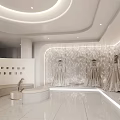 Modern Bridal Shop Interior With Elegant Wedding Dresses And Ambient Lighting