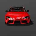 Red Sports Car Featuring Black Roof Sleek Design And Sporty Exterior Details