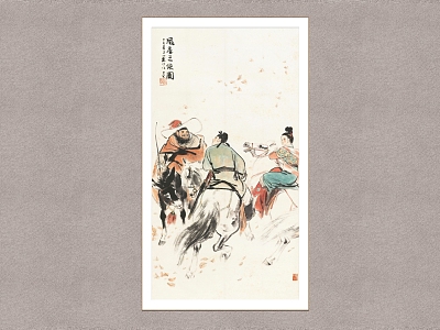 Chinese Decorative Painting Dust Three Heroes Liu Danzhai model